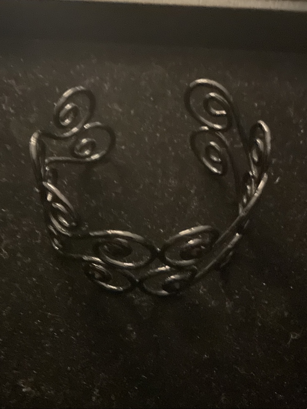 Lia Sophia Black Swirl Open Cuff Bracelet